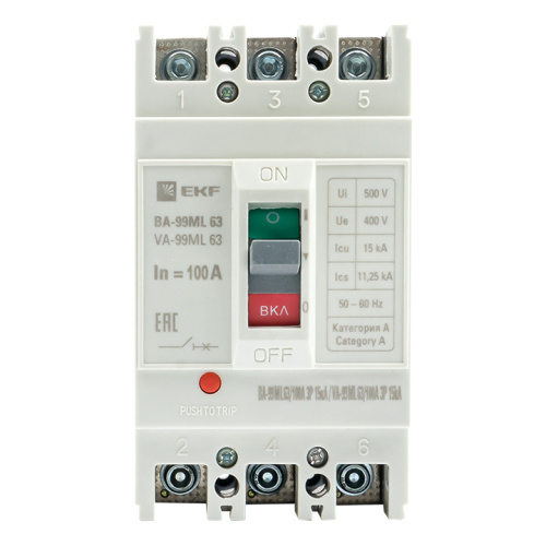 EKF Автоматический выключатель ВА-99М 63/100А 3P 15кА Basic (mccb99-63-100mI) фото 2