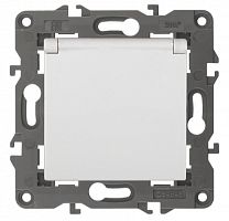 ЭРА Розетка 2P+E Schuko со шторками с крышкой, 16А-250В,  Elegance, белый, 14-2103-01 (Б0034278)
