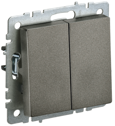 BRITE Выключатель двухклавишный 10А ВС10-2-0-БрТБ темная бронза (BR-V20-0-10-K45)