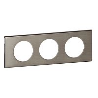 LEGRAND Рамка, трехпостовая, фактурная сталь (69103 )