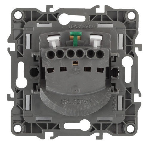 ЭРА Розетка 2P+E Schuko, 16A-250В, б.л., , чёрный, 12-2001-06 (Б0014686) фото 2