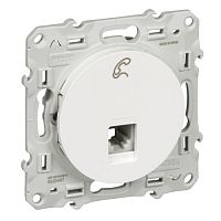 SCHNEIDER ELECTRIC ODACE Розетка телефонная RJ12 6 контактов белая (S52R497)