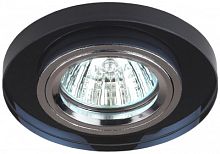 ЭРА Светильник  декор стекло круглое MR16,12V/220V, 50W, хром/черный DK7 CH/BK  (C0043793)