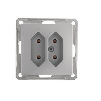 SCHNEIDER ELECTRIC W59 Розетка двойная скрытый без рамки матовый хром (RS6-253-5-86)