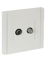 IEK FORTE&PIANO Розетка двойная TV+SAT FP238 белый  (FP-AF20-O-K01)