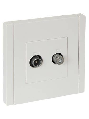 IEK FORTE&PIANO Розетка двойная TV+SAT FP238 белый  (FP-AF20-O-K01)