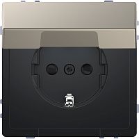 SCHNEIDER ELECTRIC Розетка D-Life 16А с заземляющим контактом и      крышкой IP 20 никель SD (MTN2310-6050)