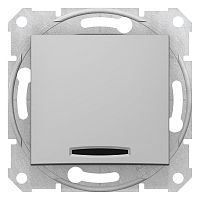 SCHNEIDER ELECTRIC Sedna Выключатель одноклавишный с индикатором в рамку алюминий (SDN0400360)