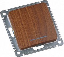 HEGEL MASTER Выключатель одноклавишный с индикацией, скрытой установки, в рамку, дуб (ВС10-412-05)