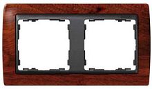 SIMON Рамка на 2 поста, S82, корень ореха - графит (82825-68)