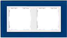 SIMON Рамка на 2 поста, S82N, синий - белый (стекло) (82627-64)