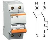 SCHNEIDER ELECTRIC Выключатель автоматический двухполюсный 20А 1п+N С ВА63 4.5кА (11214)