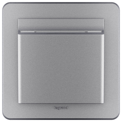 LEGRAND INSPIRIA Переключатель карточный   для скрытого монтажа, для гостиничных номеров, цвет "Алюминий", с подсветкой, номинальный ток 6 А, напряжение ~250В  (673802) фото 7