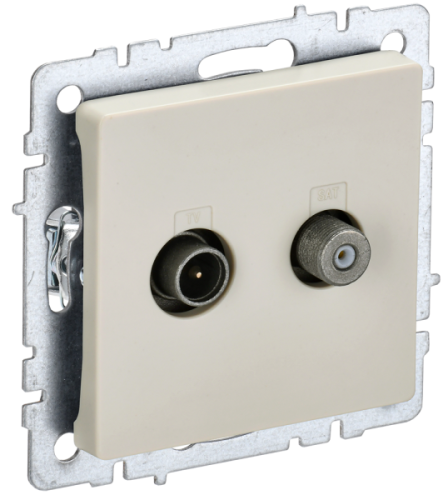 IEK BRITE Розетка двойная TV+SAT РТВ/РСп12-БрКр бежевый (BR-AF20-O-K10) IEK BRITE Розетка двойная TV+SAT РТВ/РСп12-БрКр бежевый (BR-AF20-O-K10)