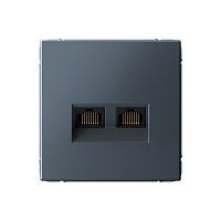 Systeme Electric ARTGALLERY Розетка двойная компьютерная RJ45+RJ45, кат.6А, механизм, ГРИФЕЛЬ (GAL000788)