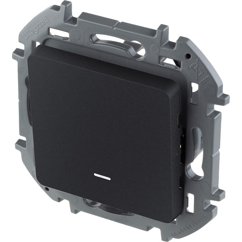 LEGRAND INSPIRIA Переключатель одноклавишный с подсветкой/индикацией   для скрытого монтажа,цвет &quot;Антрацит&quot;, номинальный ток 10 А, напряжение ~250В (673663) фото 6