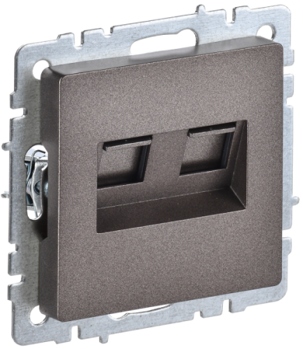 IEK BRITE Розетка компьютерная двойная RJ45 кат.5E РК10-2-БрТБ темная бронза (BR-K20-1-K45)