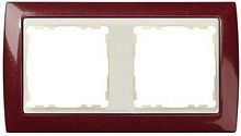 SIMON Рамка на 2 поста S82 гранатовый металлик - слоновая кость (82724-37)