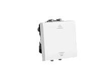 DKC Выключатель Avanti двухполюсный одноклавишный модульный ''Белое облако'' 2 модуля (4400222)