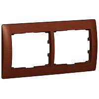 LEGRAND Galea Life Рамка горизонтальная 2 поста Mahogany (771982 )
