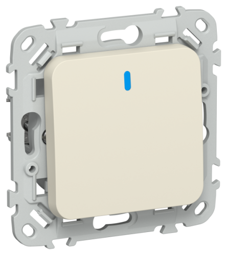 FLITE Выключатель 1-клавишный с индикацией 10А л сливочный (FI-V10-1-10-1-K86)