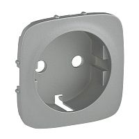 LEGRAND Valena ALLURE Лицевая панель для силовой розетки 2К+З с зажимами 6кв мм Алюминий (755257 )