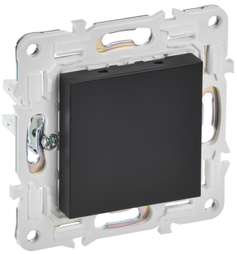 IEK SKANDY Заглушка с суппортом SK-C01Bl черный  (SK-PL10-K02)