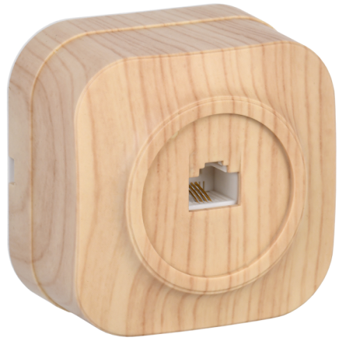 IEK GLORY Розетка одноместная наружная телефонная сосна (ETH10-K34) IEK GLORY Розетка одноместная наружная телефонная сосна (ETH10-K34)