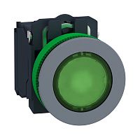SCHNEIDER ELECTRIC Кнопка 22мм, 230-240В, зеленая, с подсветкой, заподлицо, пластик C0 (XB5FW33M5C0)