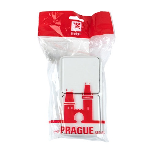 EKF Блок розетка-выключатель 1-кл. 16А с/з с крышкой IP44 белая Прага PROxima (EKRV16-050-10-440) фото 4