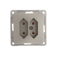 SCHNEIDER ELECTRIC W59 Розетка двойная без заземления в рамку шампань (RS6-253-4-86)