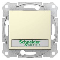 SCHNEIDER ELECTRIC Sedna Выключатель кнопочный с держателем для надписи с подсветкой бежевый (SDN1600347)