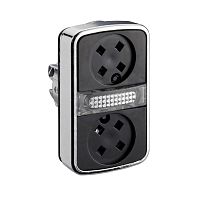 SCHNEIDER ELECTRIC Головка кнопки двойная без вставок + LED (ZB4BW7A9)
