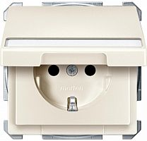 SCHNEIDER ELECTRIC Механизм розетки Schuko с с крышкой с полем для надписи бежевый (MTN2312-4044 )