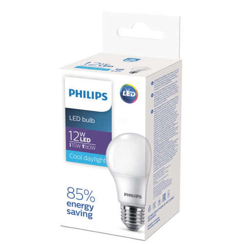 PHILIPS Лампа светодиодная LEDBulb LED12Вт E27 6500K 2 A RCA EcoHome (929001955007) фото 2