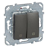 SCHNEIDER ELECTRIC Выключатель двухклавишный скрытый для жалюзи 16А IP20 графит (MGU5.208.12ZD)