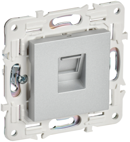IEK SKANDY Розетка компьютерная RJ45 кат.6 SK-K02S серебряный  (SK-K10-2-K23)