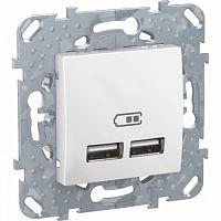 SCHNEIDER ELECTRIC UNICA Розетка двойная USB 1А, белый (MGU5.418.18ZD)