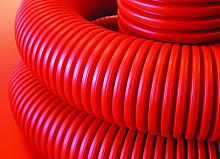 DKC Труба гибкая двустенная для кабельной канализации д.75мм с протяжкой красная  (72м) (12197572)