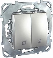 SCHNEIDER ELECTRIC UNICA Выключатель для жалюзи нажимной в рамку алюминий (MGU5.207.30ZD)