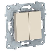 SCHNEIDER ELECTRIC Выключатель UNICA NEW двухклавишный схема 5 10 AX 250 В бежевый (NU521144)