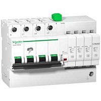 SCHNEIDER ELECTRIC УЗИП СО ВСТРОЕННОЙ ЗАЩИТОЙ IQUICK IQUICK PRD 3П+Н 40кА С КАРТРИДЖАМИ (A9L16294)