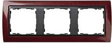 SIMON Рамка на 3 поста, S82, гранатовый металлик - графит (82834-37)