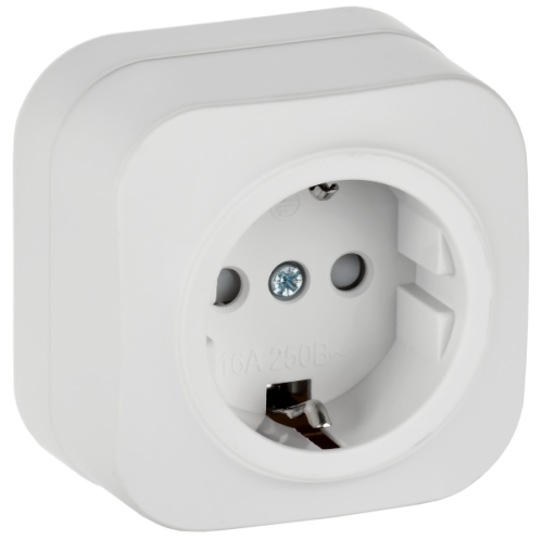 IEK GLORY Розетка 1-местная для открытой установки с заземлением с защитными шторками 16А РСш20-3-ХБм белый матовый (ERH14-K01M-16) IEK GLORY Розетка 1-местная для открытой установки с заземлением с защитными шторками 16А РСш20-3-ХБм белый матовый (ERH14-K01M-16)