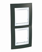 SCHNEIDER ELECTRIC UNICA-Хамелеон Рамка вертикальная 2 поста какао/белый (MGU6.004V.871)
