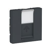 SCHNEIDER ELECTRIC Розетка UNICA MODULAR компьютерная RJ45 одиночная категория 6 STP 2 модуля антрацит (NU341754)