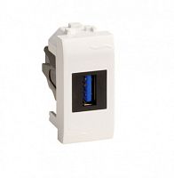 DKC Розетка USB 3.0 Brava белая 1 модуль (76300B)