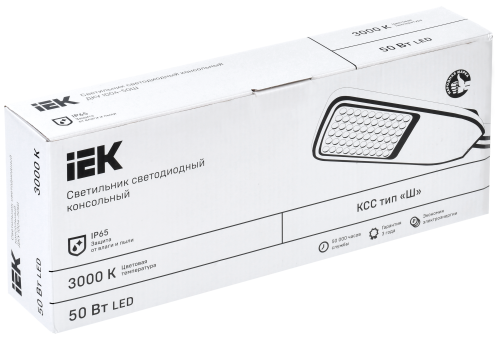 IEK Светильник светодиодный ДКУ 1004-50Ш 3000К IP65 серый  (LDKU1-1004-050-3000-K03) фото 2