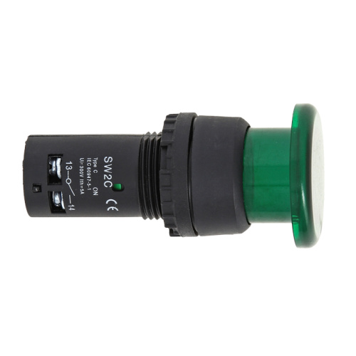 EKF Кнопка SW2C-MD 'грибок' зеленая с подсветкой NO+NC 24В PROxima (sw2c-md-gg-24) фото 2