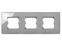 SIMON Neos Рамка 3 пост дымчатое стекло (27773-34)